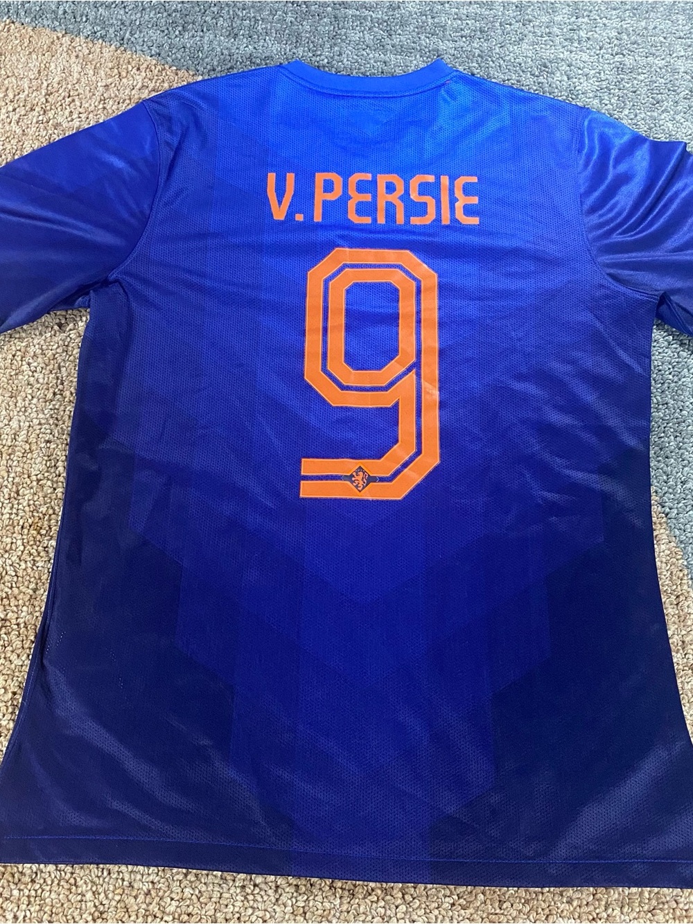 Nike Large 2014 World Cup Netherlands Away Van Persie Blue Dutch Dri Fit